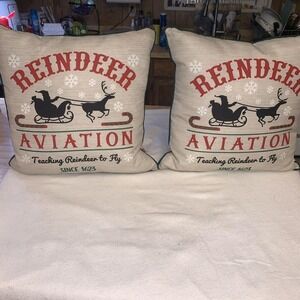 CHRISTMAS THROW PILLOWS SET OF 2 FESTIVE